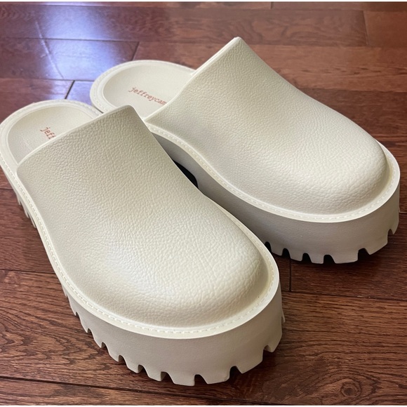 NWOT Jeffery Campbell Free People Bae Ivory Foam Platform Mules size 9 - Picture 2 of 3